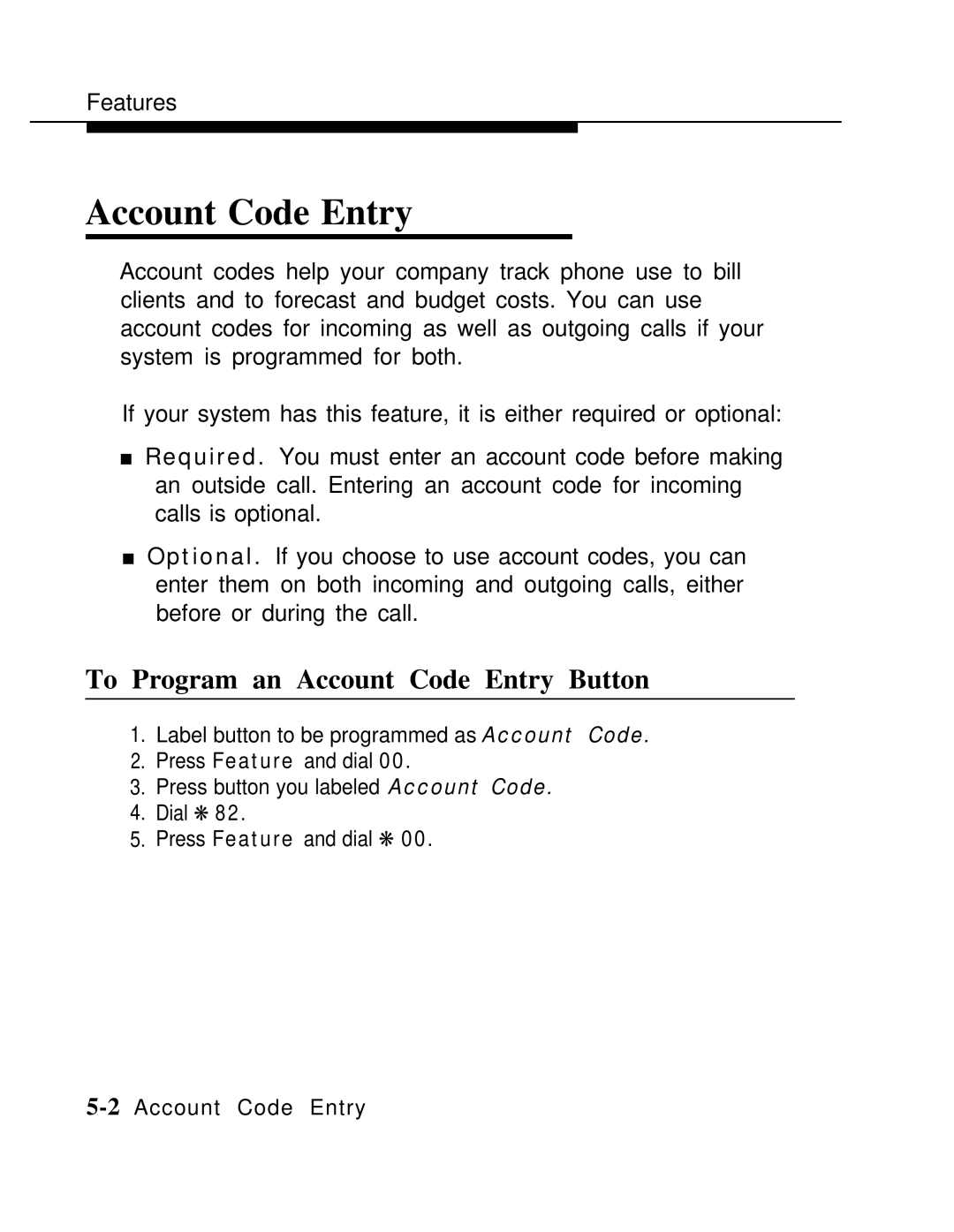 AT&T MLX-10 manual To Program an Account Code Entry Button 