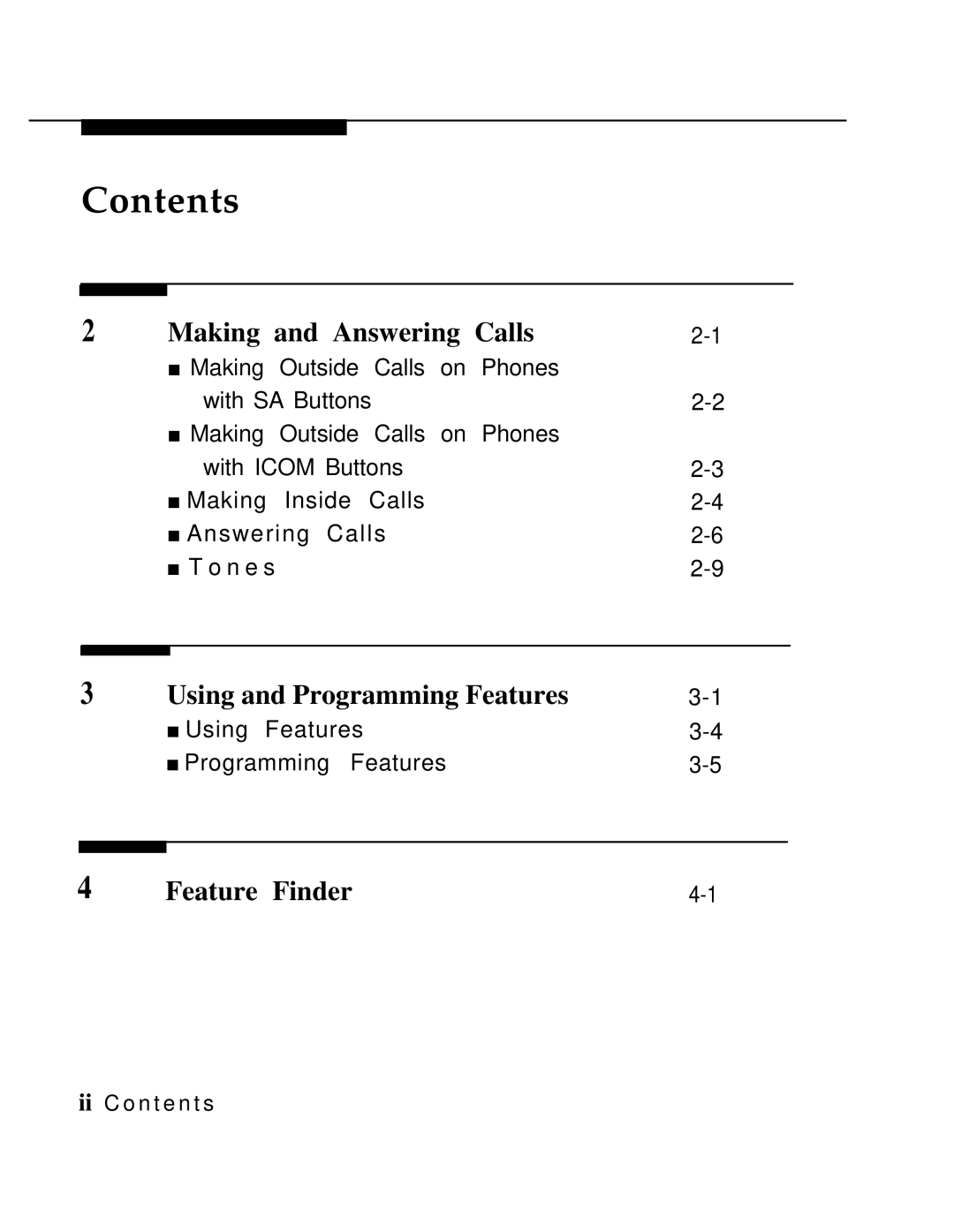 AT&T MLX-10 manual Making and Answering Calls, Using and Programming Features, Feature Finder 