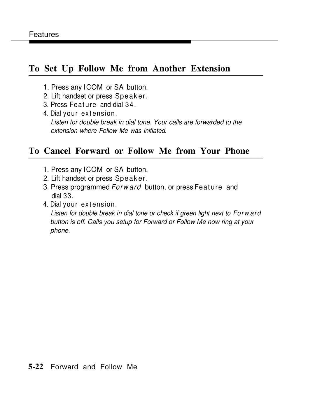 AT&T MLX-10 manual To Set Up Follow Me from Another Extension, To Cancel Forward or Follow Me from Your Phone 