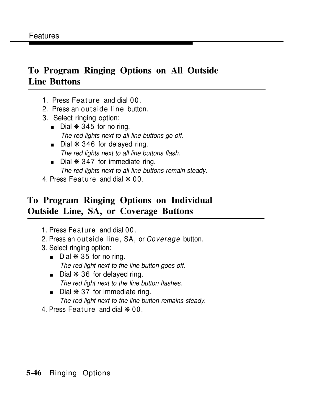 AT&T MLX-10 manual To Program Ringing Options on All Outside Line Buttons 