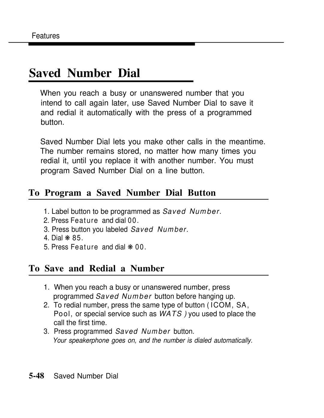 AT&T MLX-10 manual To Program a Saved Number Dial Button, To Save and Redial a Number 