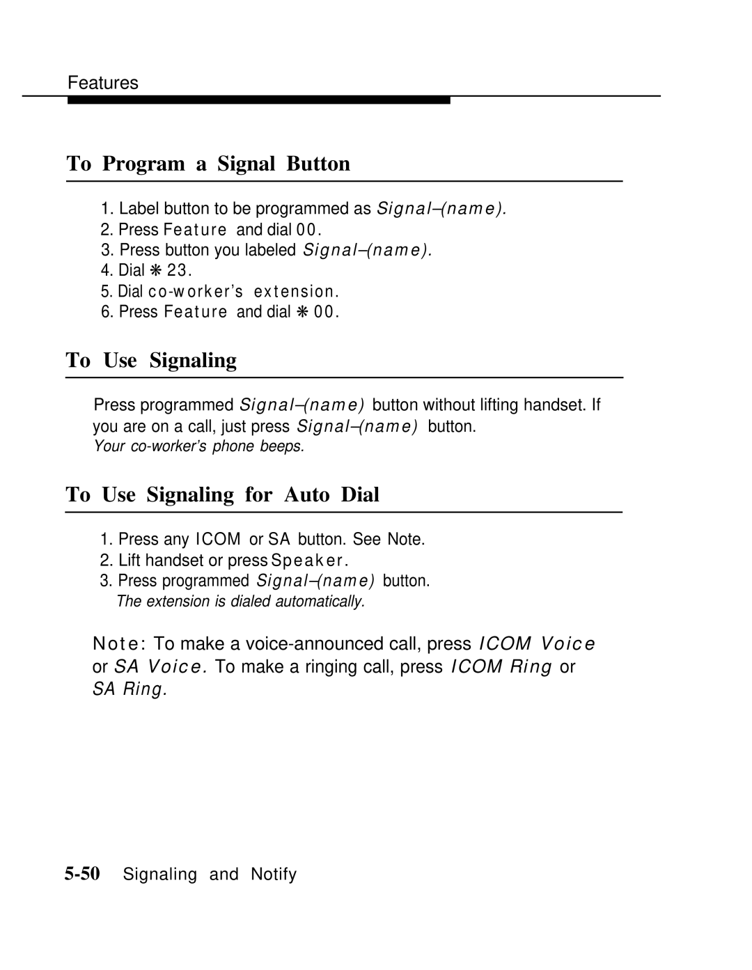 AT&T MLX-10 manual To Program a Signal Button, To Use Signaling for Auto Dial 