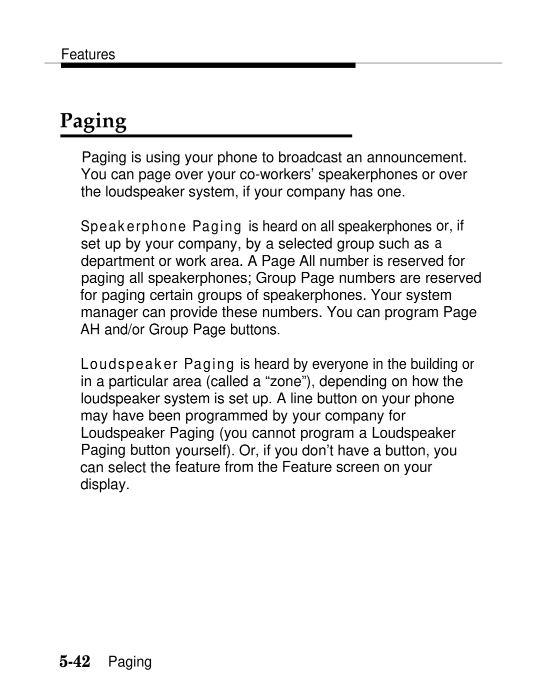 AT&T MLX20L, MLX-28D, MLX-10D manual Paging 