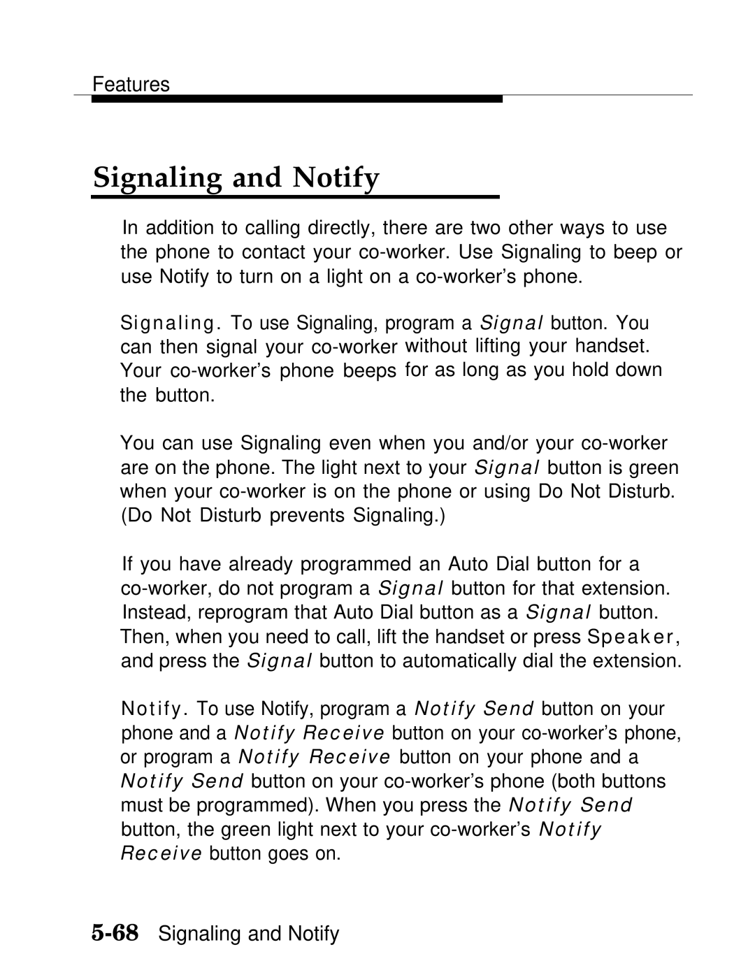 AT&T MLX-10D, MLX20L, MLX-28D manual Signaling and Notify 