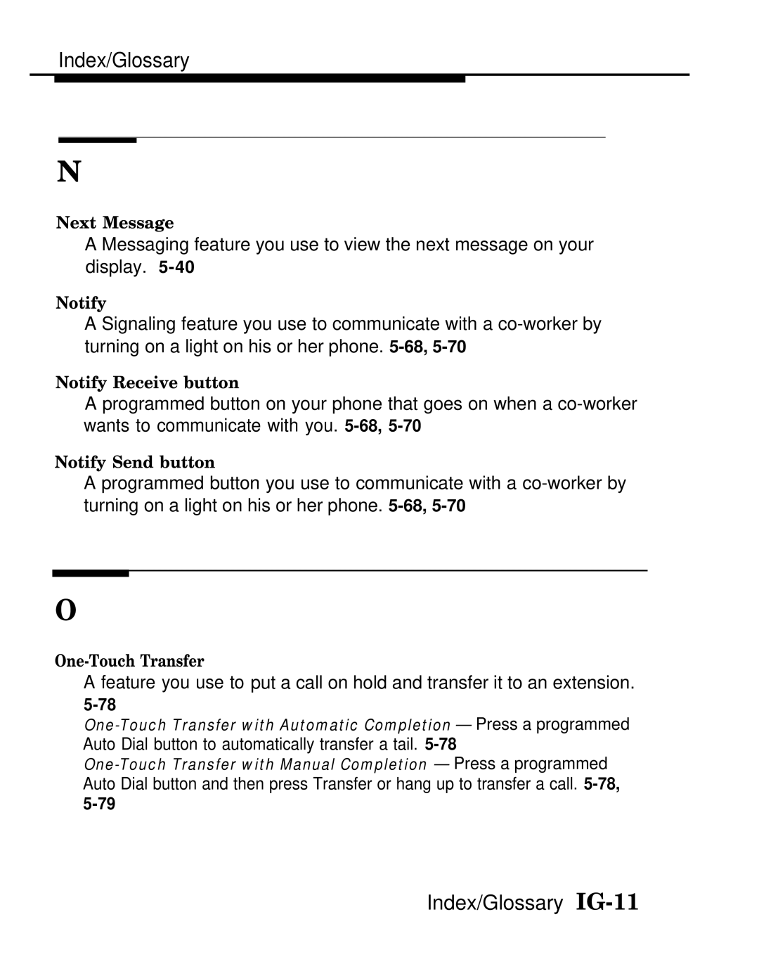 AT&T MLX-28D, MLX20L, MLX-10D manual Index/Glossary IG-11 