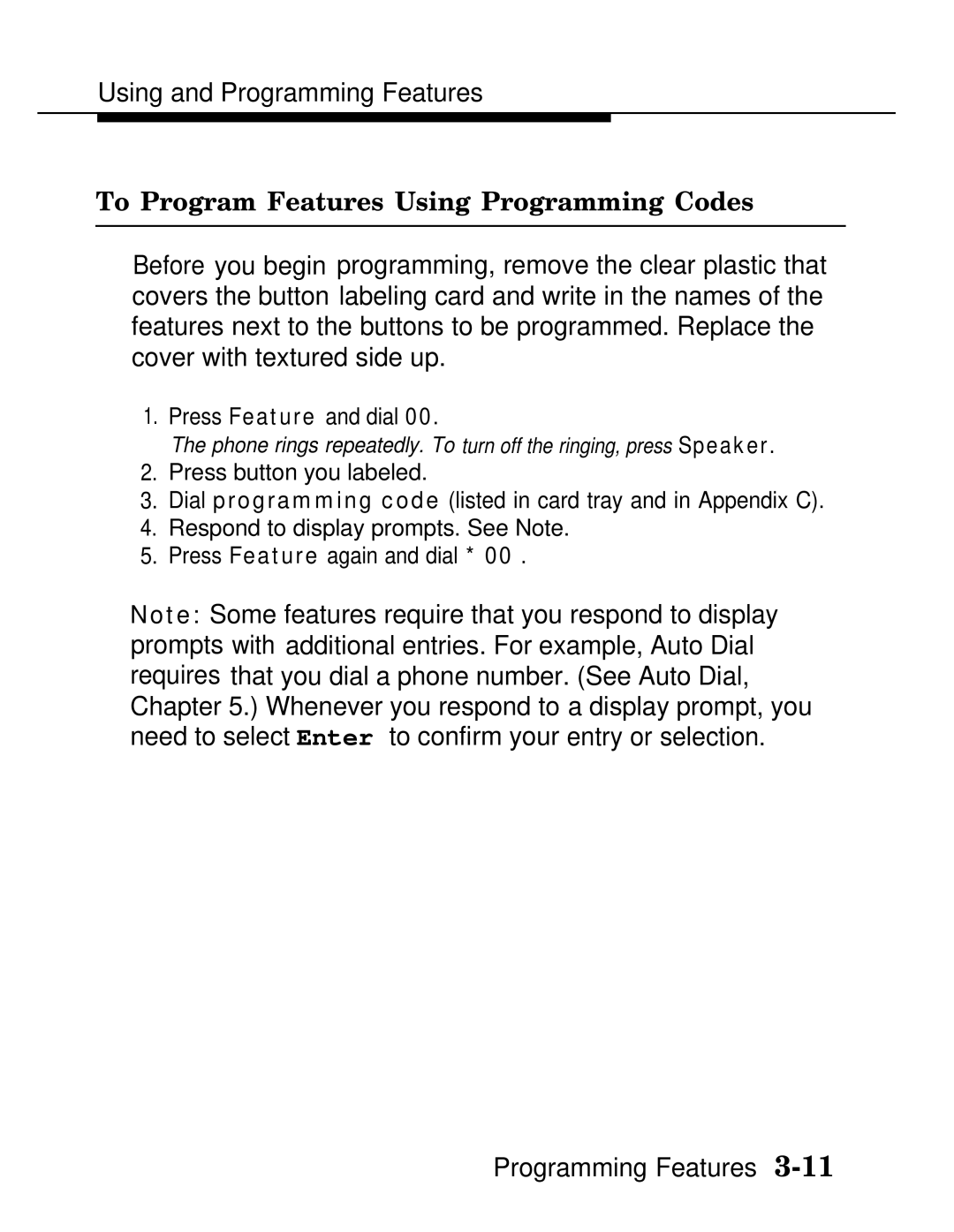 AT&T MLX-28D, MLX20L, MLX-10D manual To Program Features Using Programming Codes 