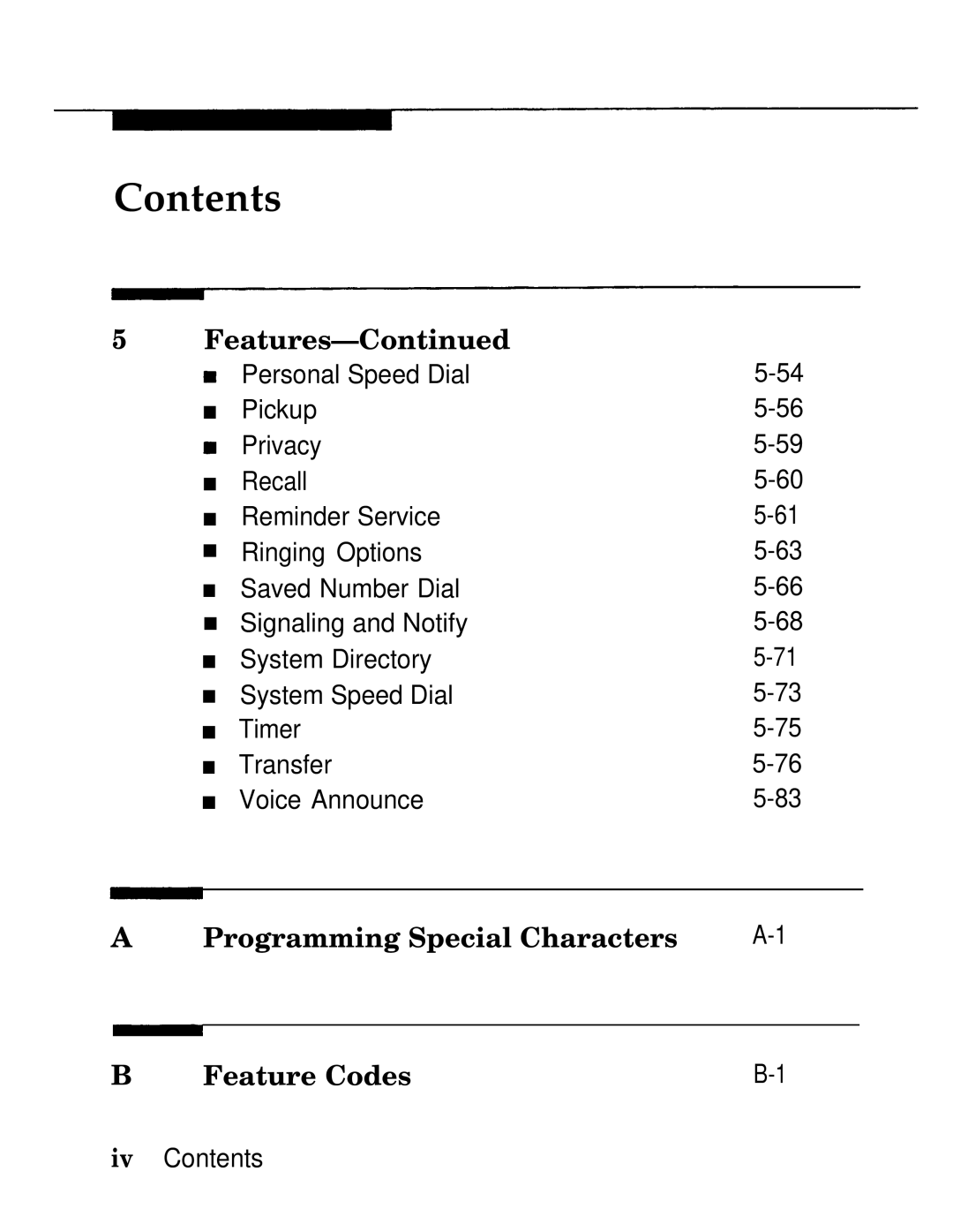 AT&T MLX-10D, MLX20L, MLX-28D manual Programming Special Characters Feature Codes 