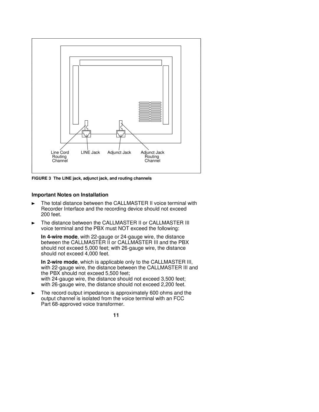 AT&T Not Availab installation instructions Important Notes on Installation, Line jack, adjunct jack, and routing channels 