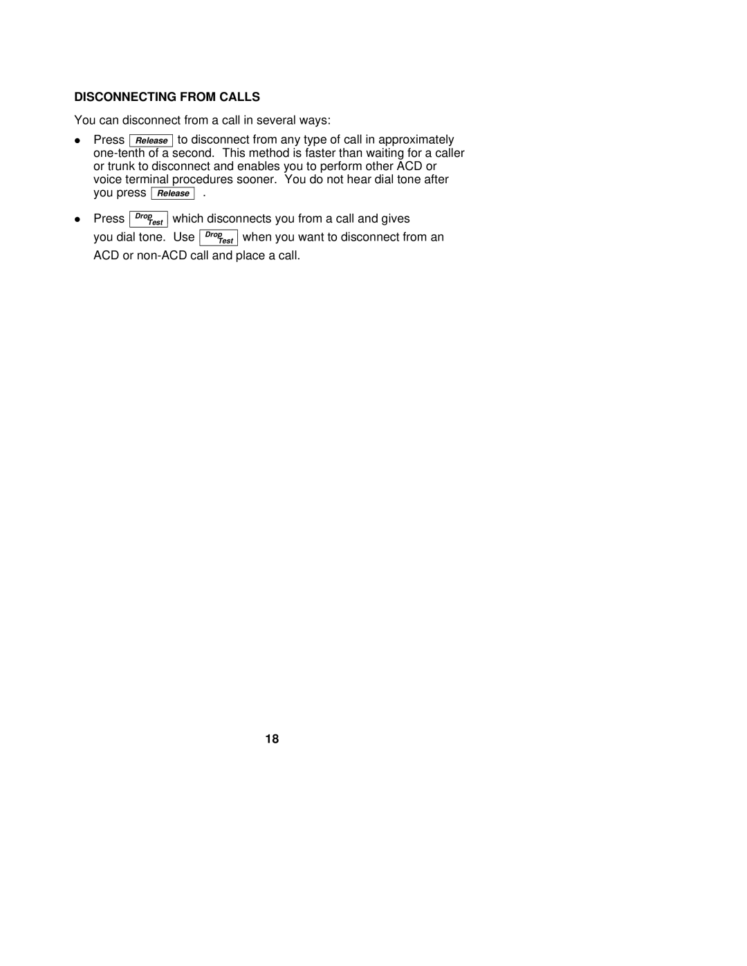 AT&T Not Availab installation instructions Disconnecting from Calls 