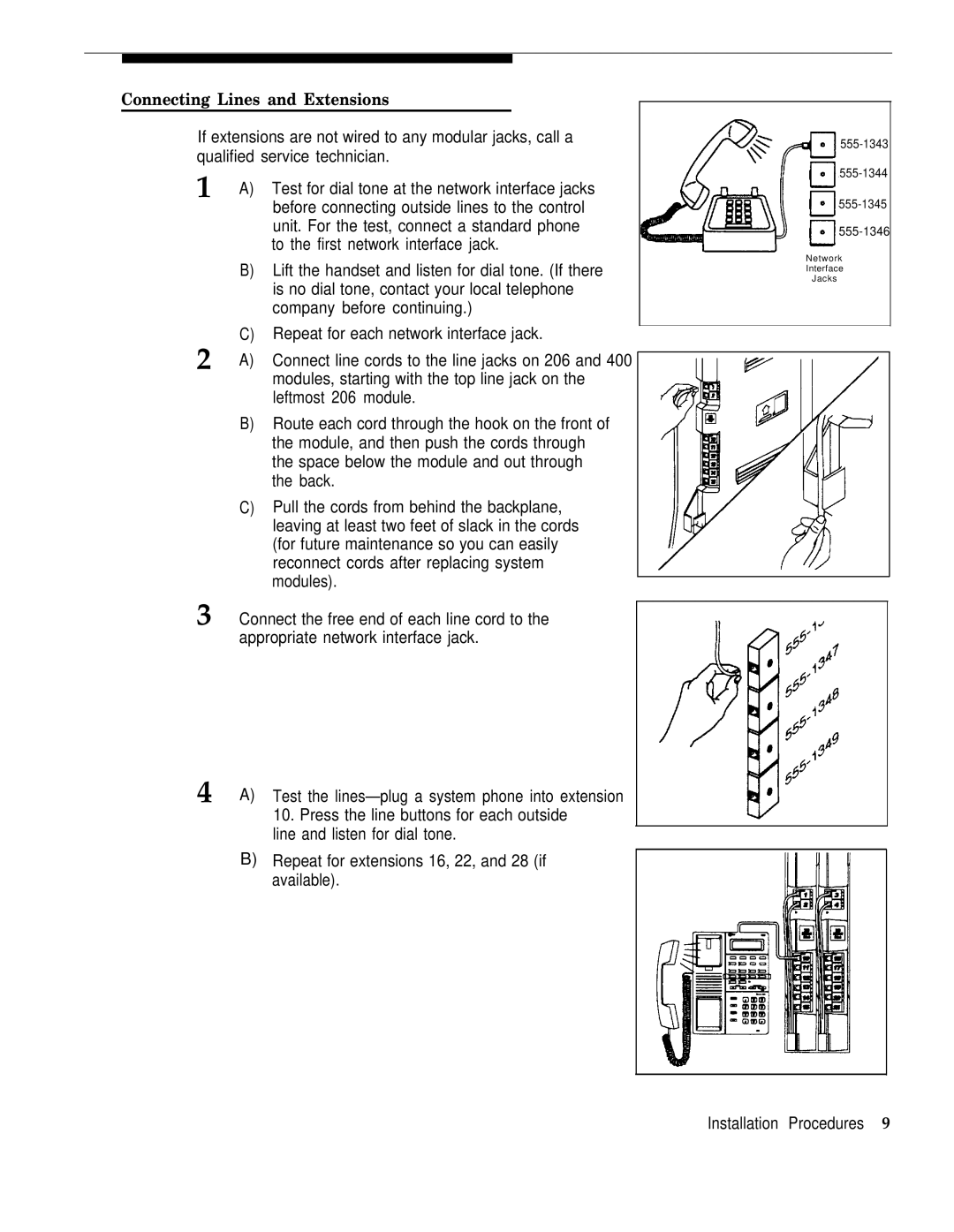 AT&T PARTNER Plus Communications System Release 3 manual Connecting Lines and Extensions 