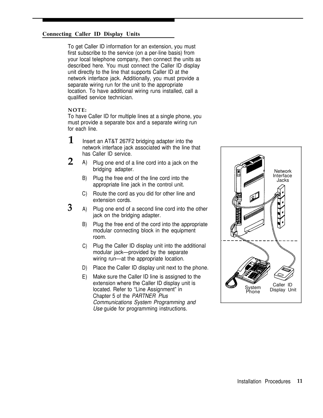 AT&T Partner Plus manual Connecting Caller ID Display Units, Room 