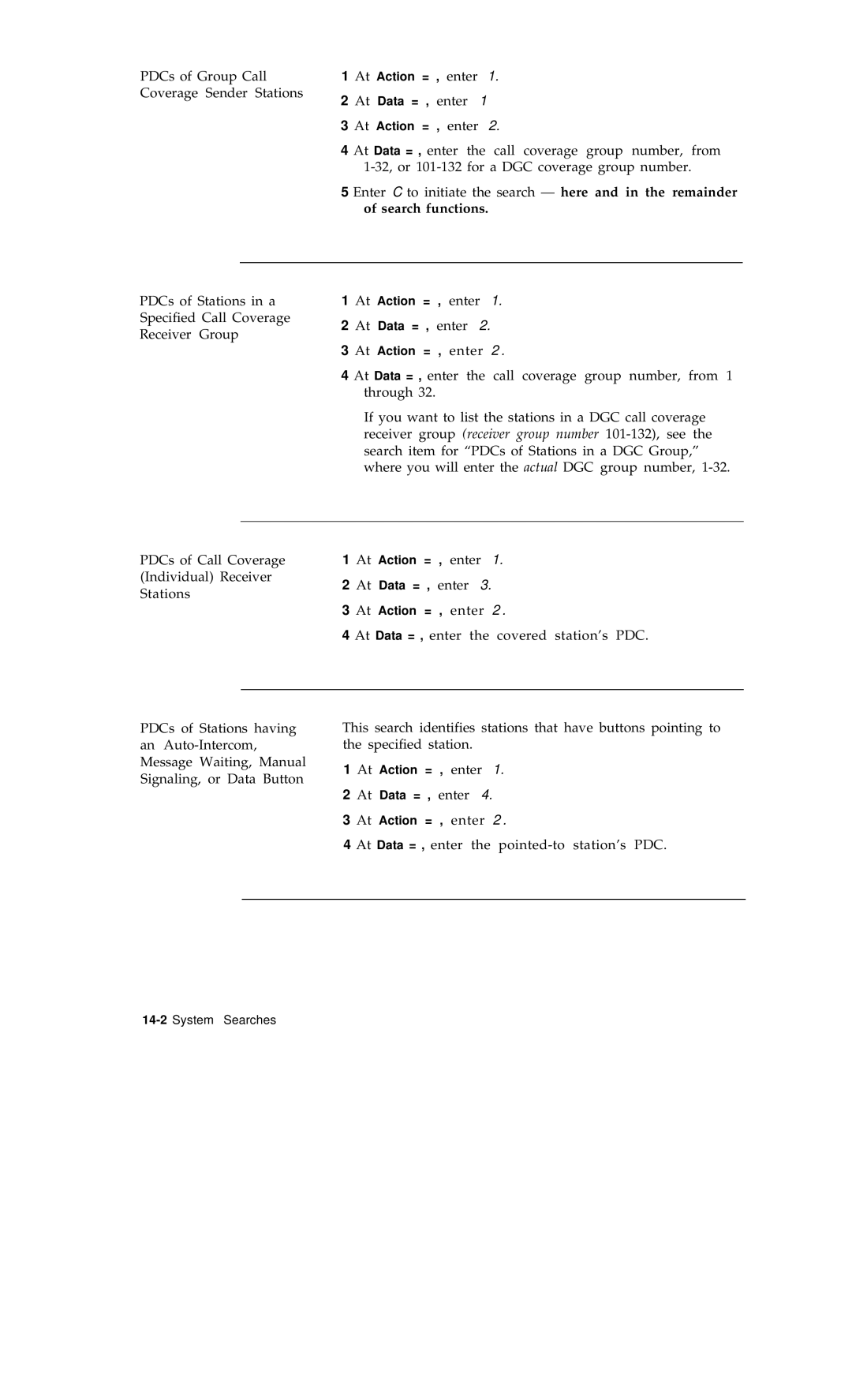 AT&T R1V2 manual Search functions 