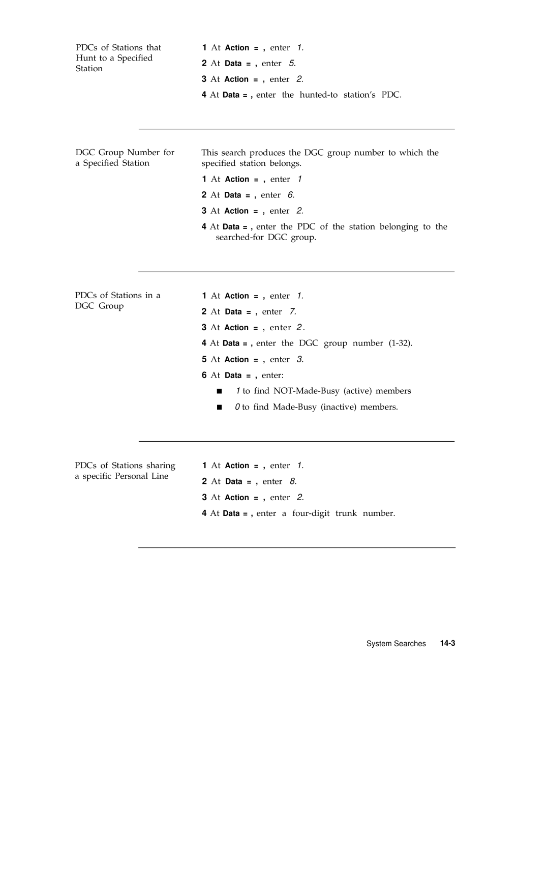 AT&T R1V2 manual PDCs of Stations that Hunt to a Specified Station 