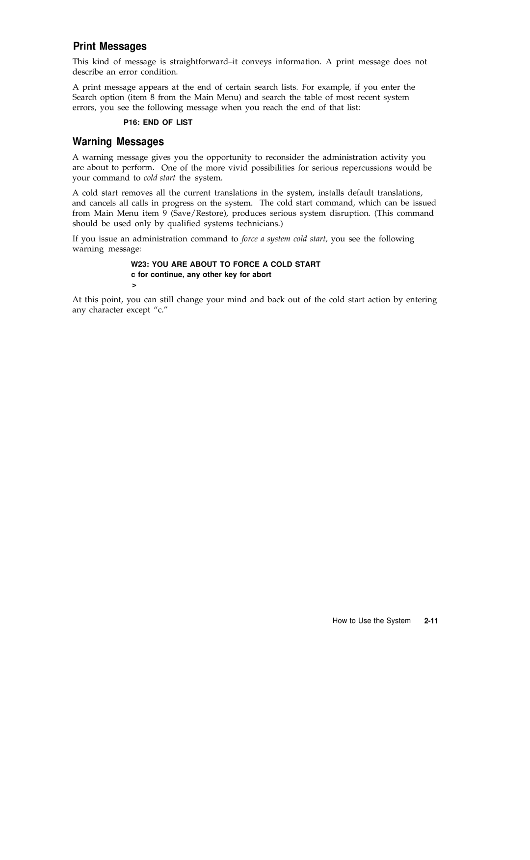 AT&T R1V2 manual Print Messages 