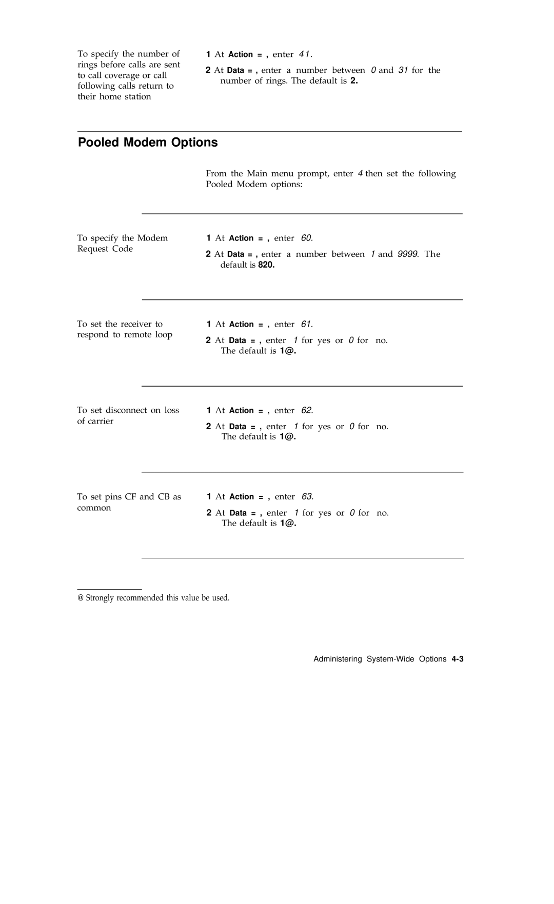 AT&T R1V2 manual Pooled Modem Options 