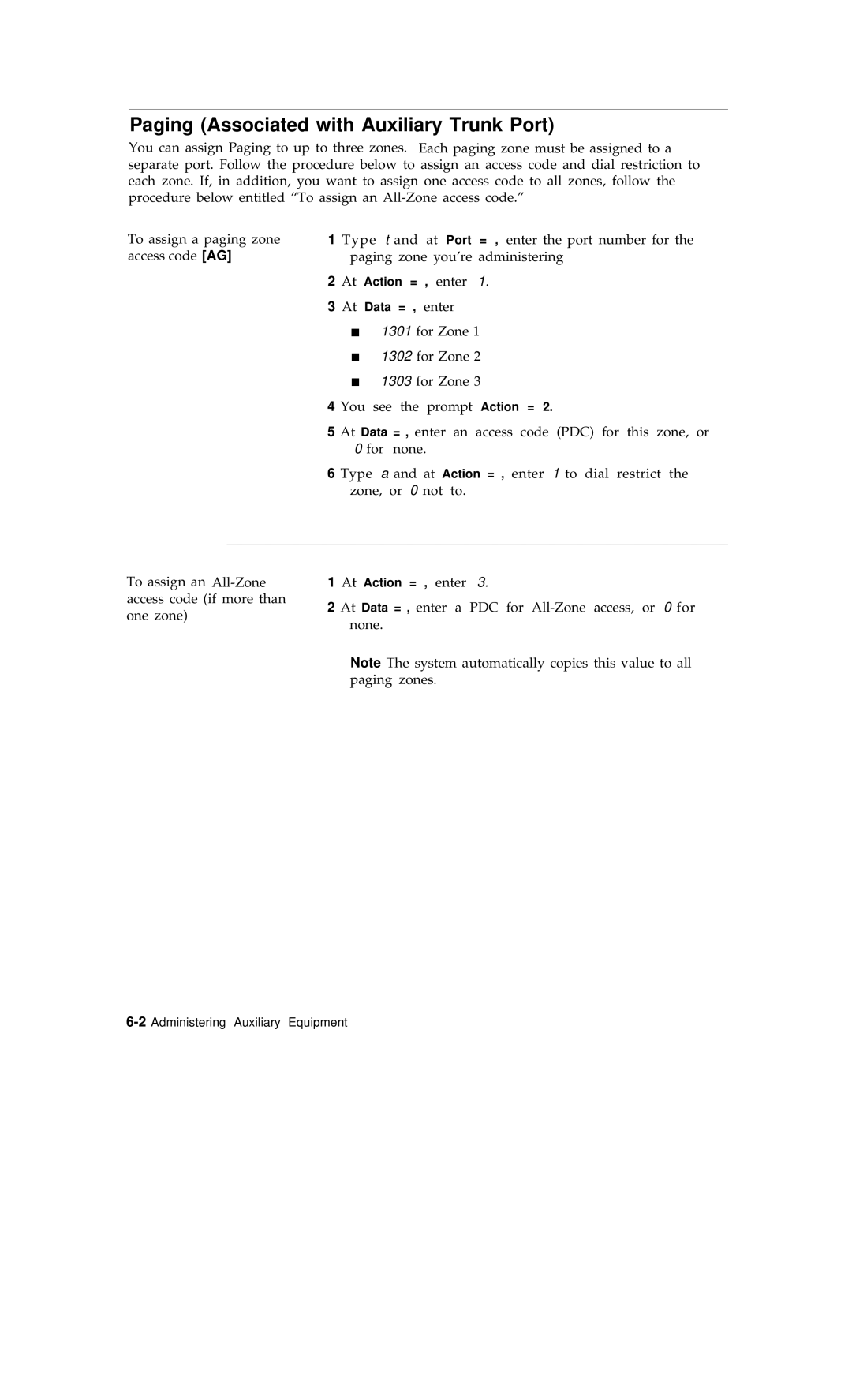 AT&T R1V2 manual Paging Associated with Auxiliary Trunk Port 