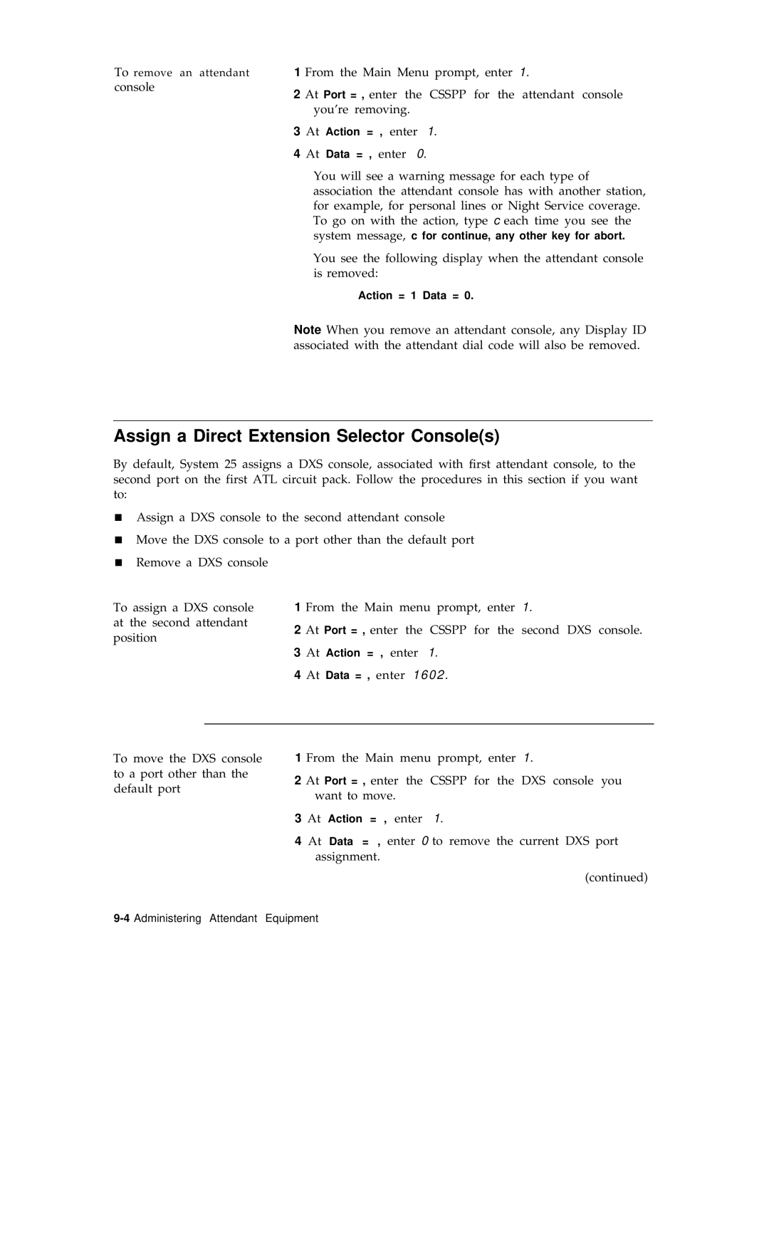 AT&T R1V2 manual Assign a Direct Extension Selector Consoles 