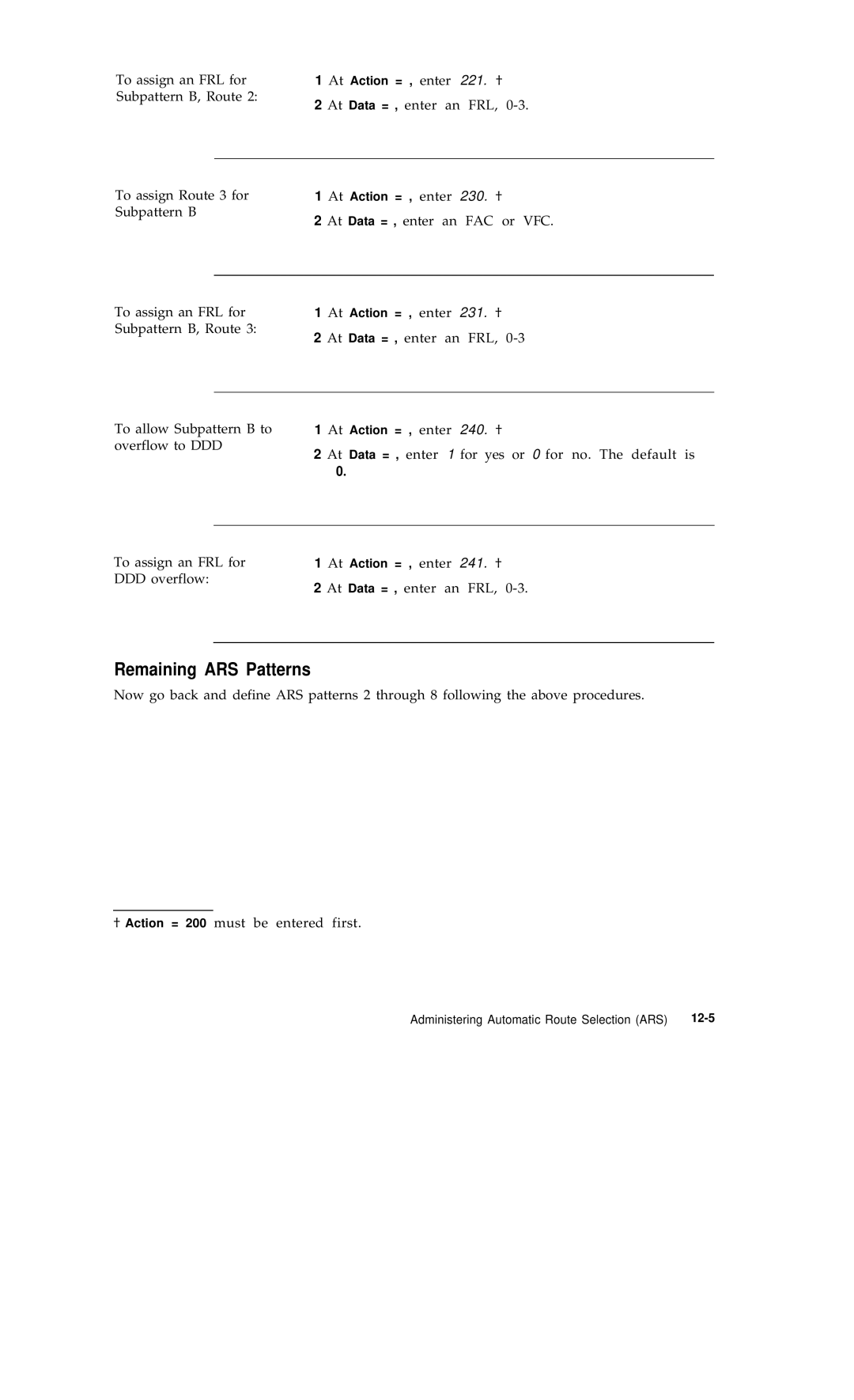 AT&T R1V2 manual Remaining ARS Patterns, 230 