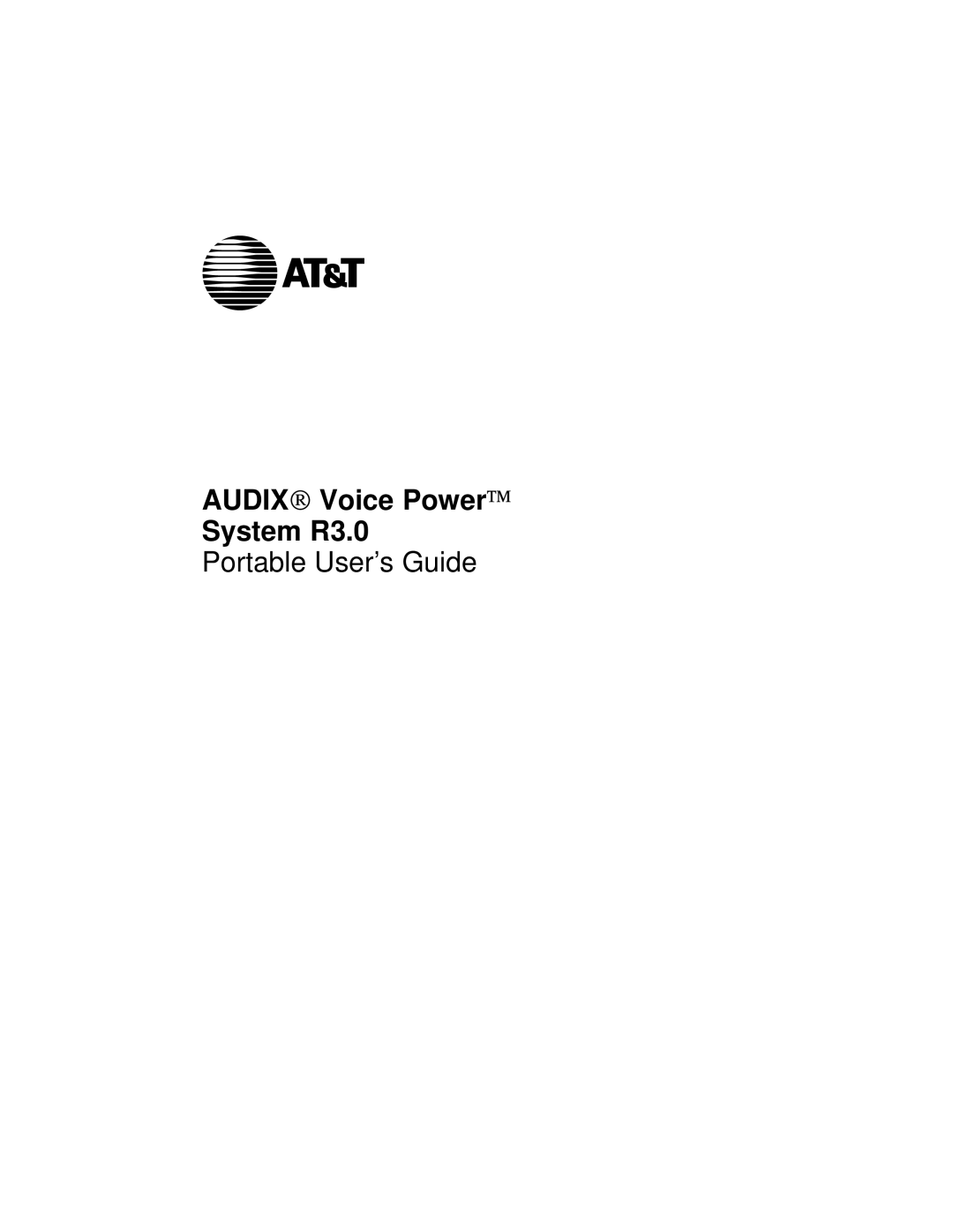 AT&T manual Audix Voice Power System R3.0 