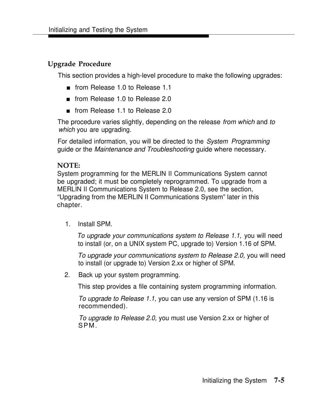 AT&T Release 2.0 manual Upgrade Procedure 