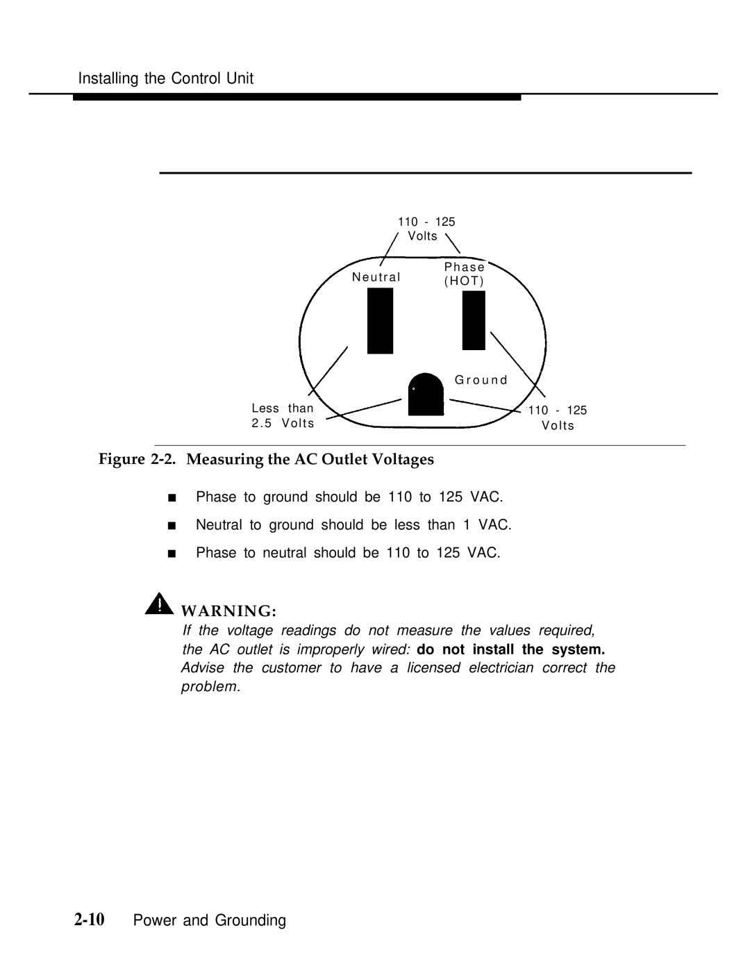 AT&T Release 2.0 manual Measuring the AC Outlet Voltages 