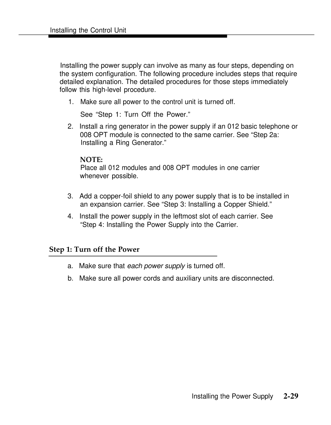 AT&T Release 2.0 manual Turn off the Power 