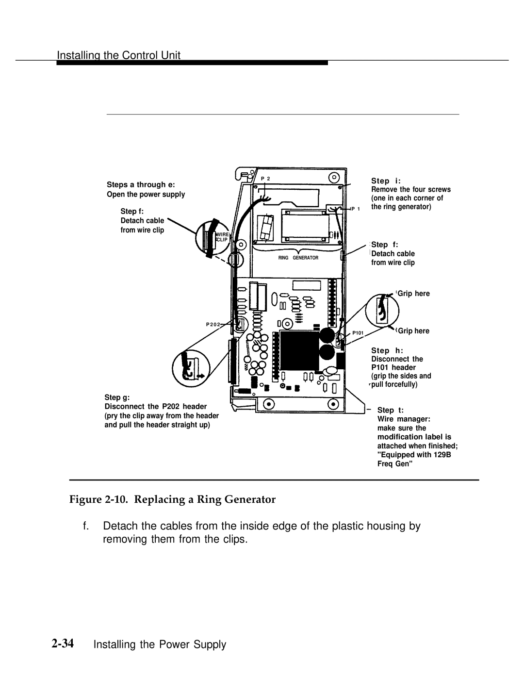 AT&T Release 2.0 manual Replacing a Ring Generator 