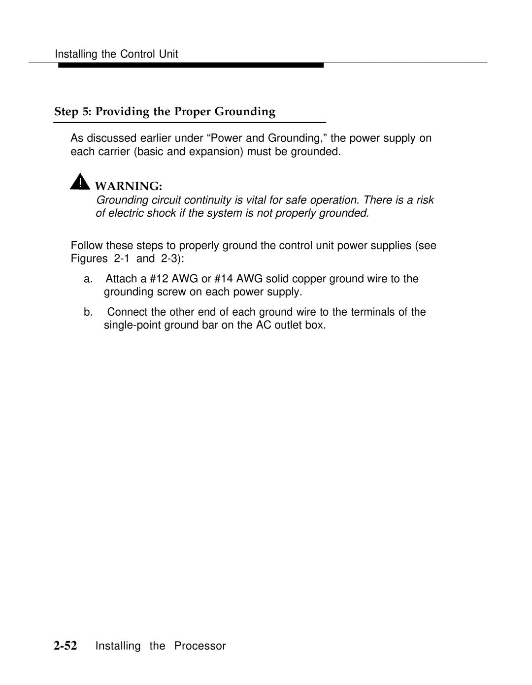 AT&T Release 2.0 manual Providing the Proper Grounding 