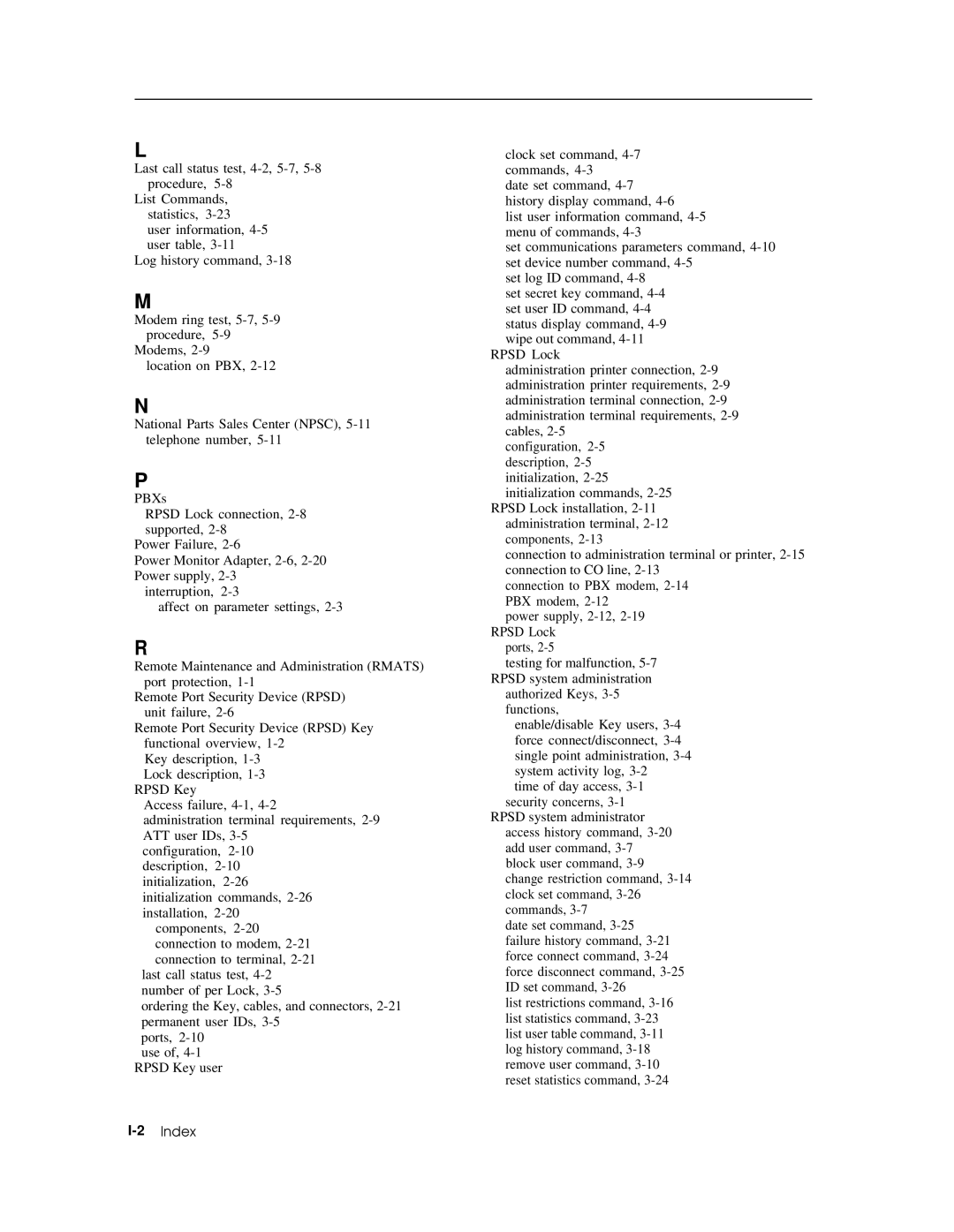 AT&T Remote Port Security Device user manual 2Index 