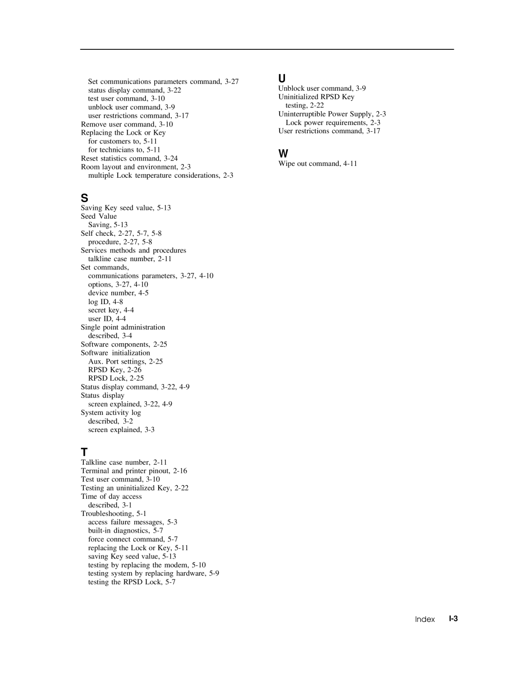 AT&T Remote Port Security Device user manual Index 