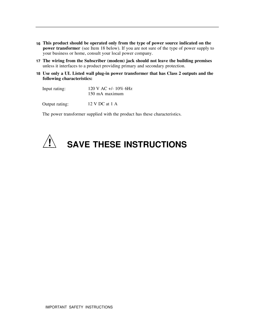 AT&T Remote Port Security Device user manual Important Safety Instructions 