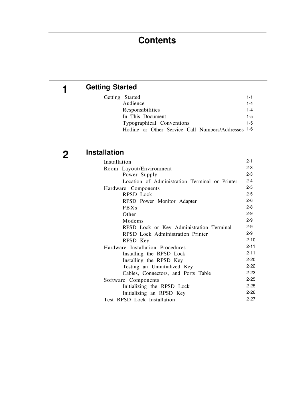 AT&T Remote Port Security Device user manual Contents 