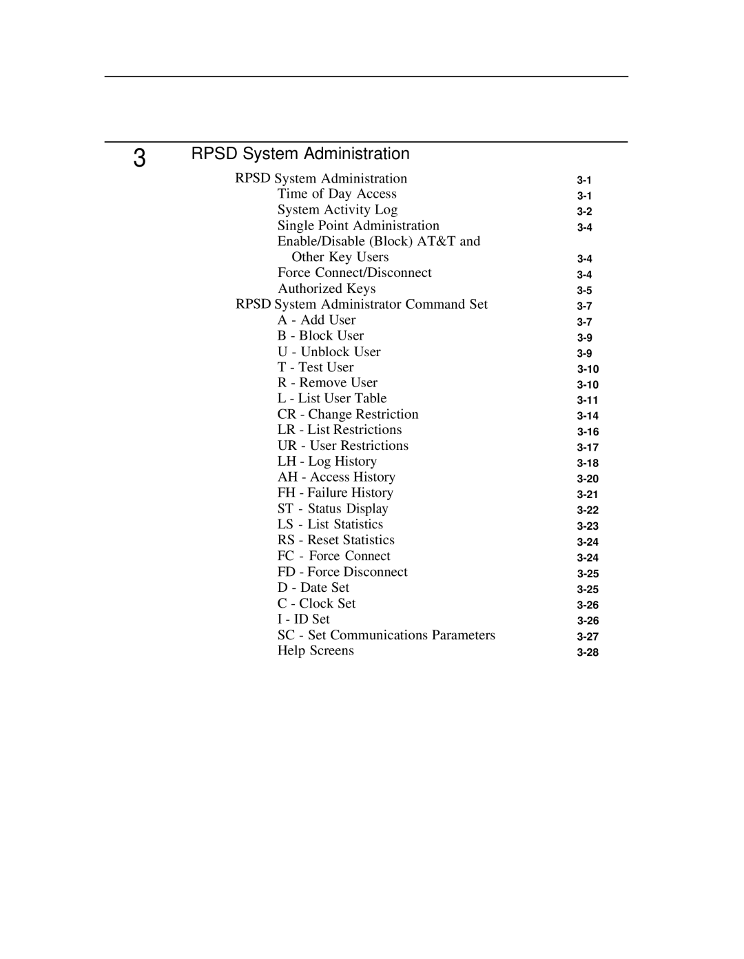 AT&T Remote Port Security Device user manual Rpsd System Administration 