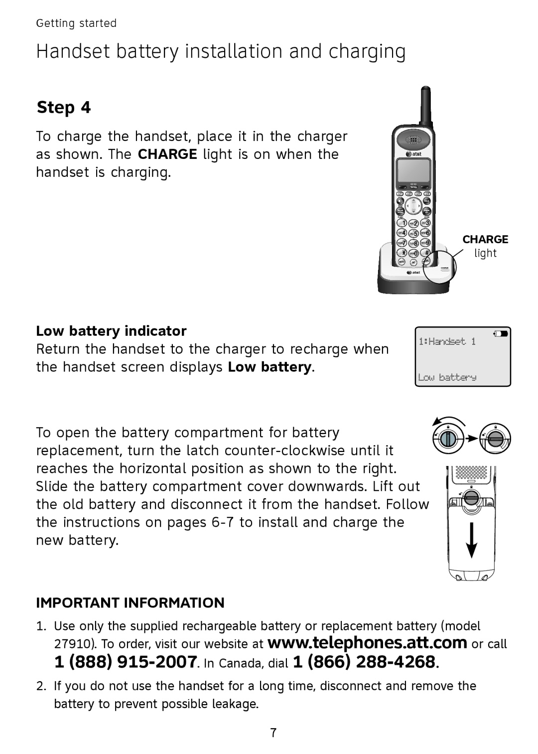 AT&T SB67108 user manual Low battery indicator 