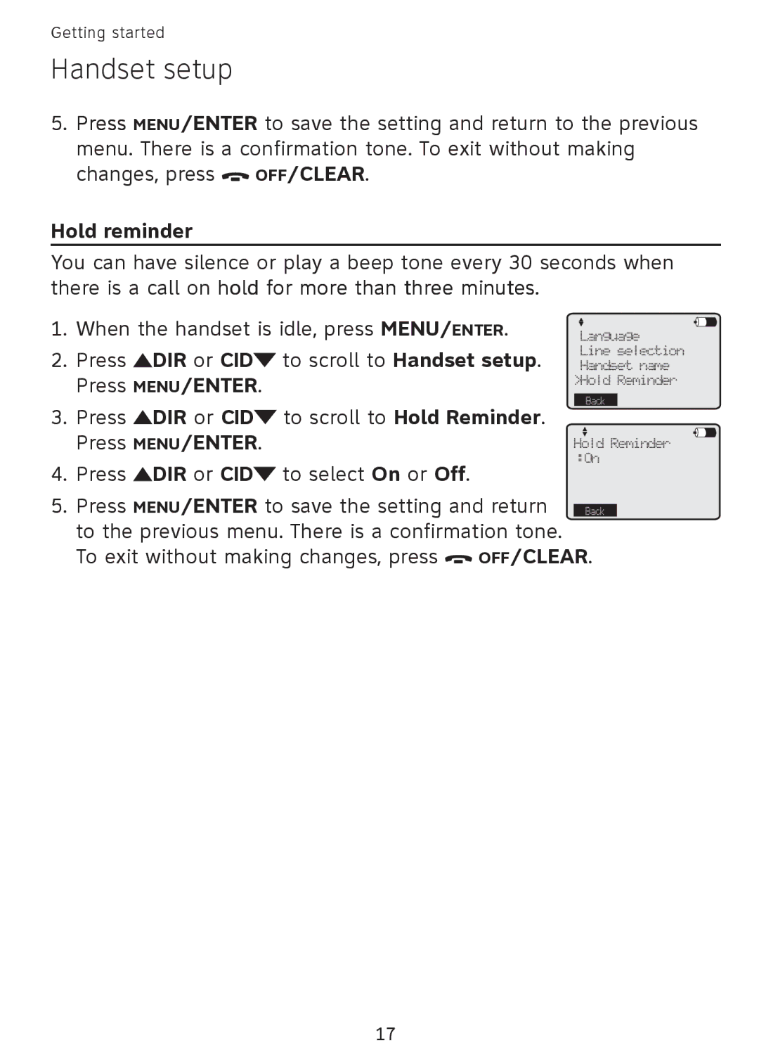 AT&T SB67108 user manual Hold reminder 