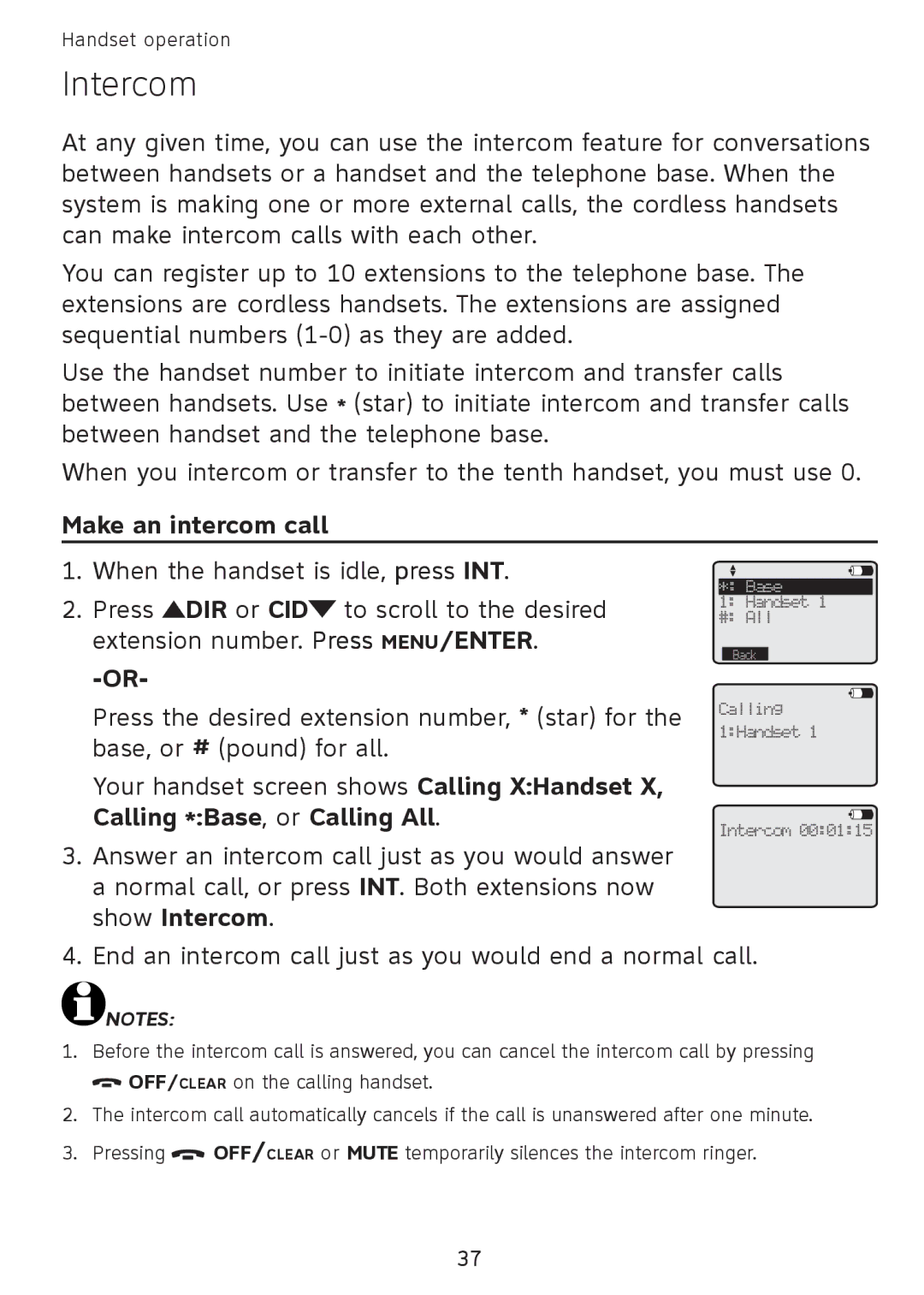 AT&T SB67108 user manual Intercom, Make an intercom call 