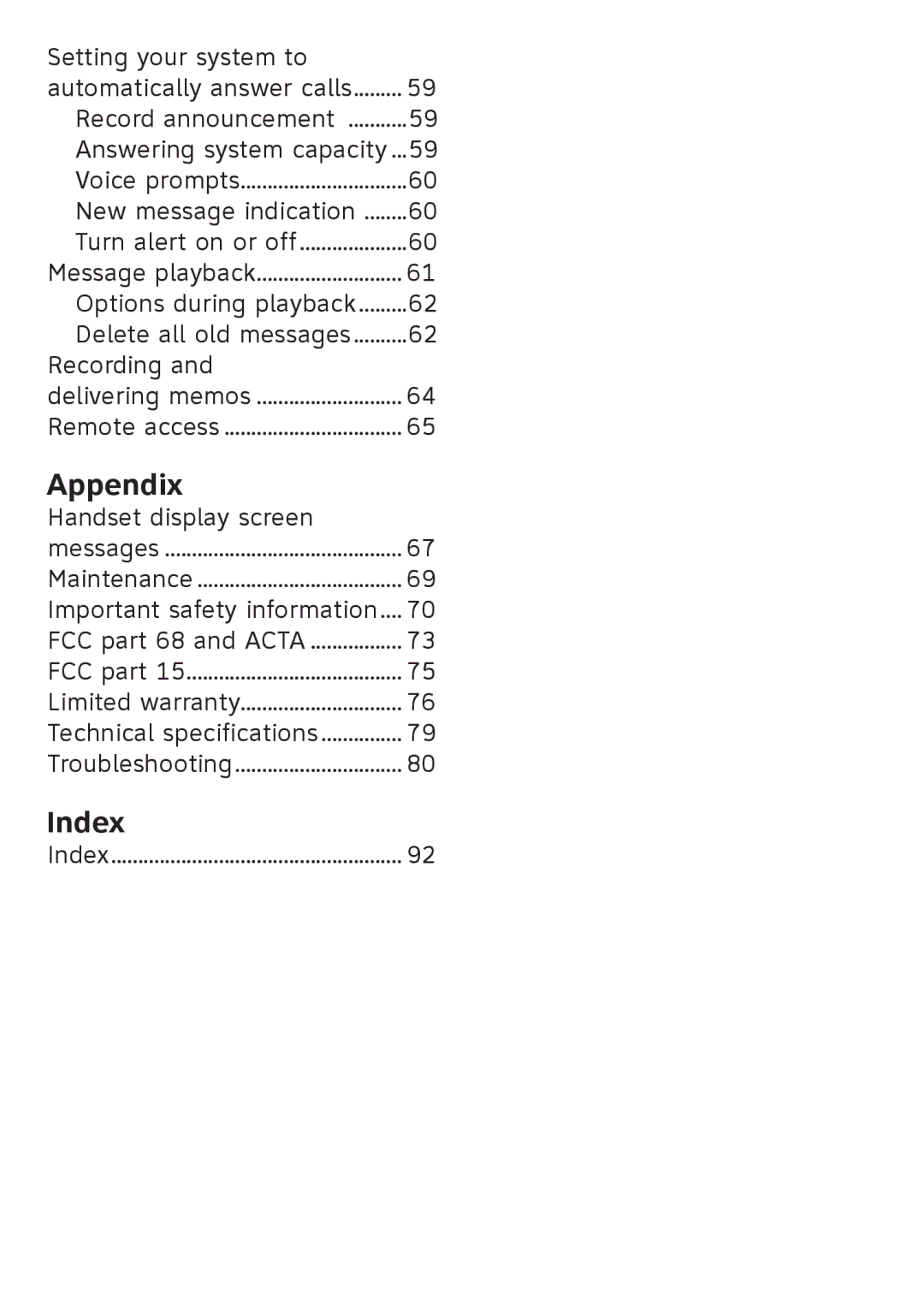 AT&T SB67108 user manual Index 