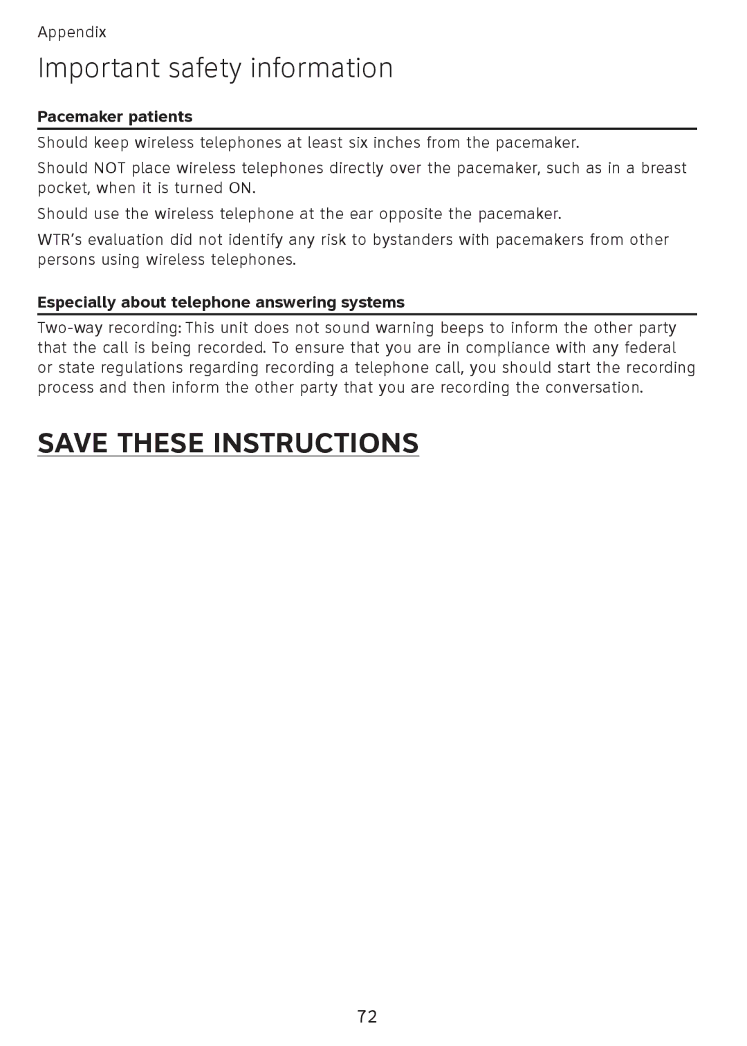 AT&T SB67108 user manual Pacemaker patients 