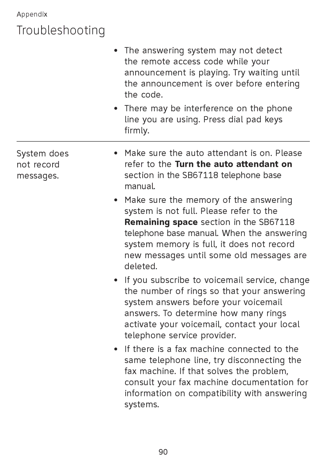 AT&T SB67108 user manual Troubleshooting 