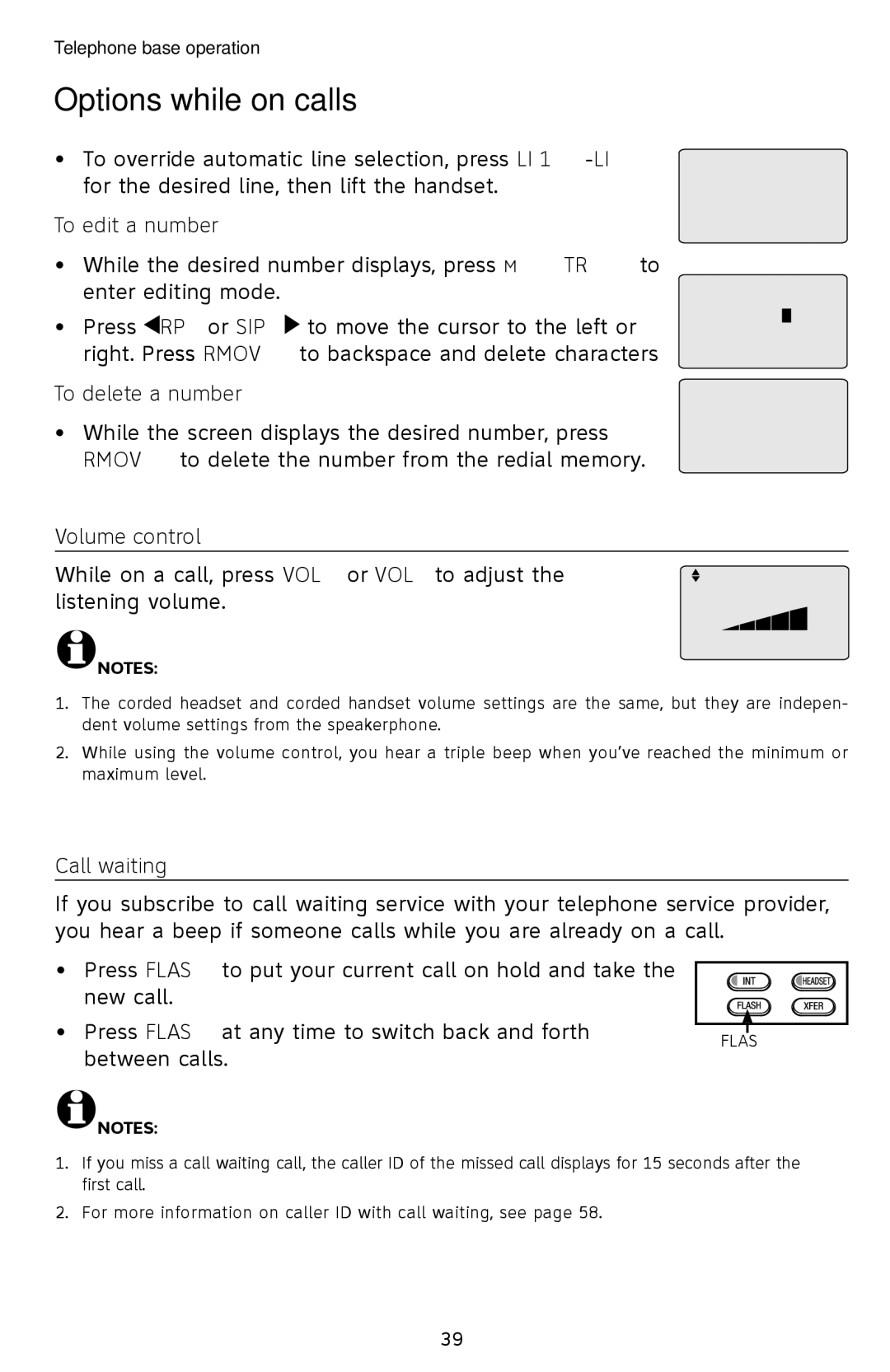 AT&T SB67118 user manual Options while on calls 