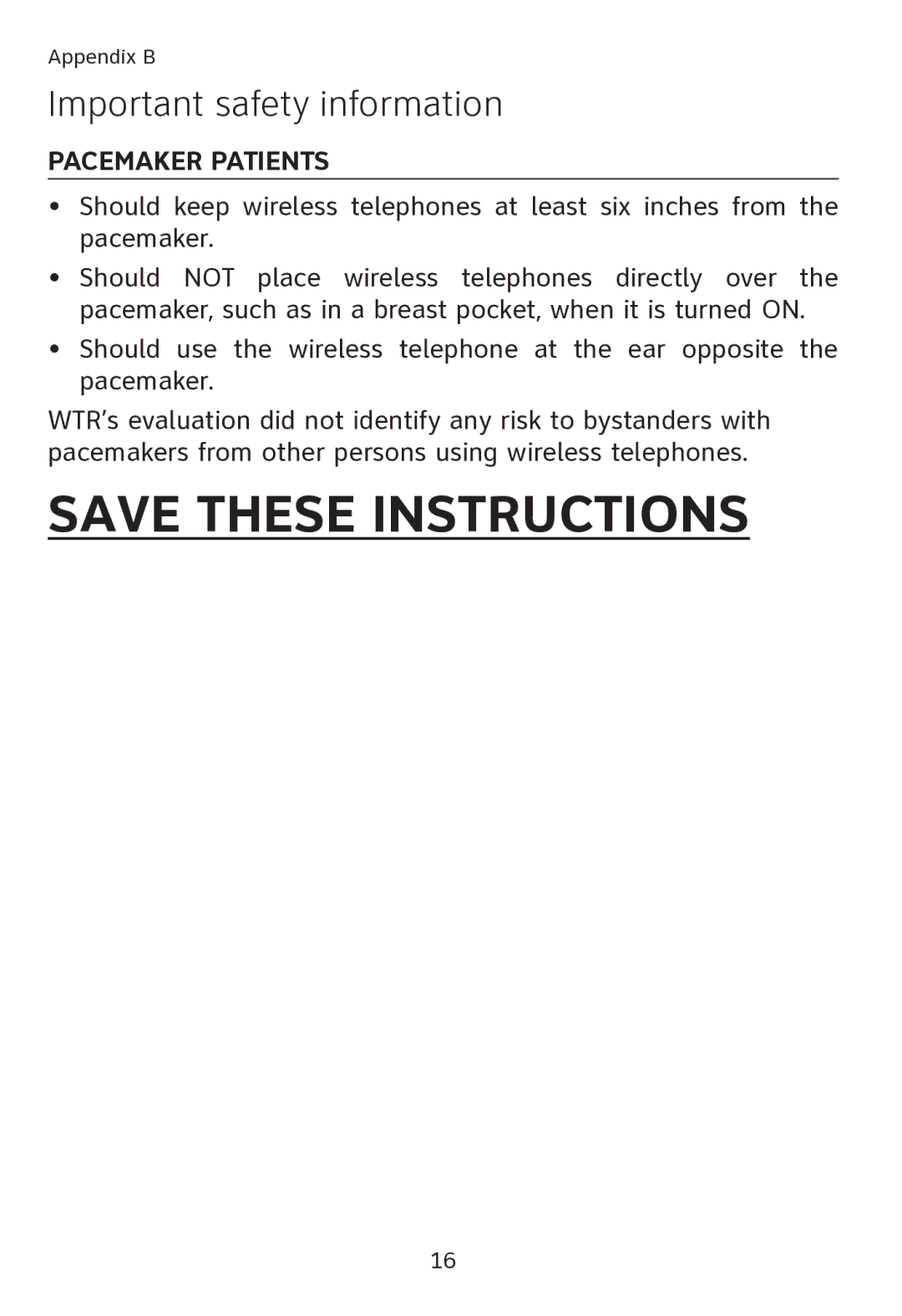 AT&T SL80108 user manual Pacemaker Patients 