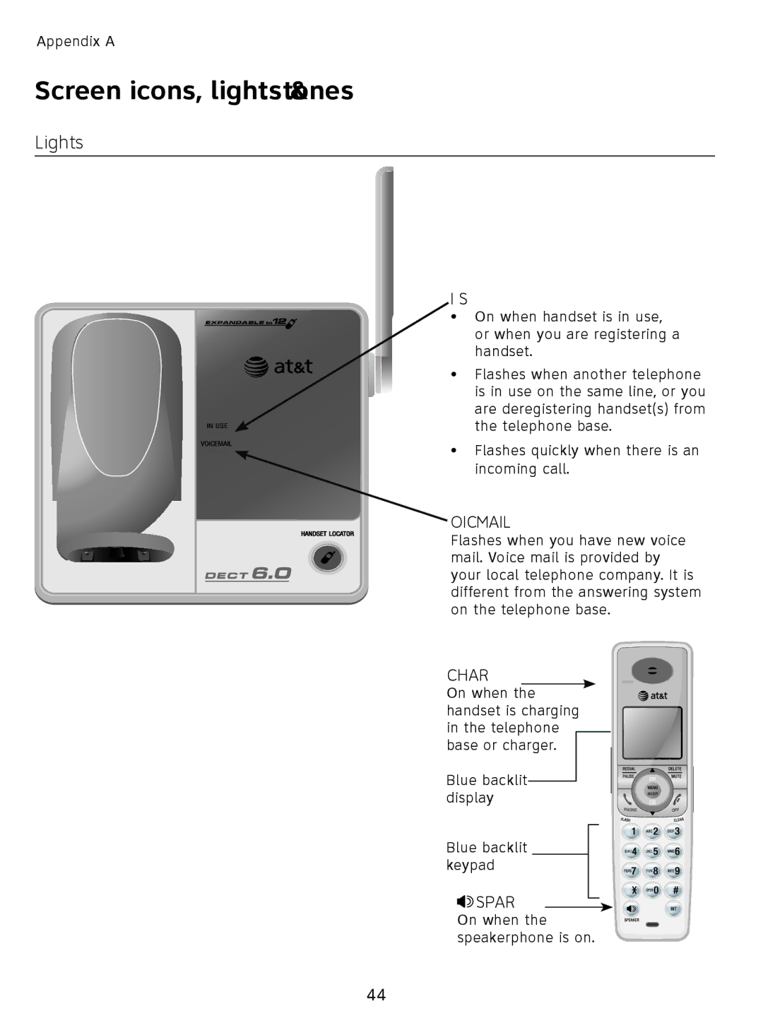 AT&T SL81108, SL81208 user manual Lights, Use 