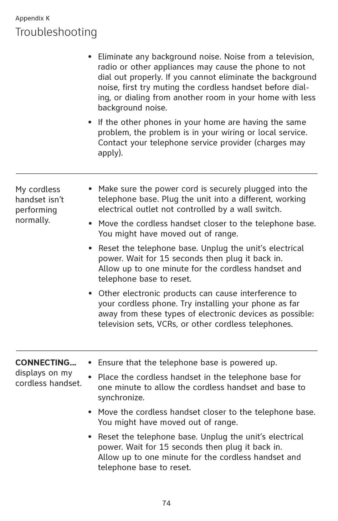 AT&T SL82218, SL82418 user manual Connecting 