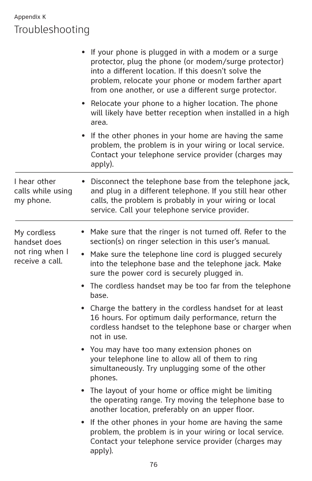 AT&T SL82218, SL82418 user manual If your phone is plugged in with a modem or a surge 