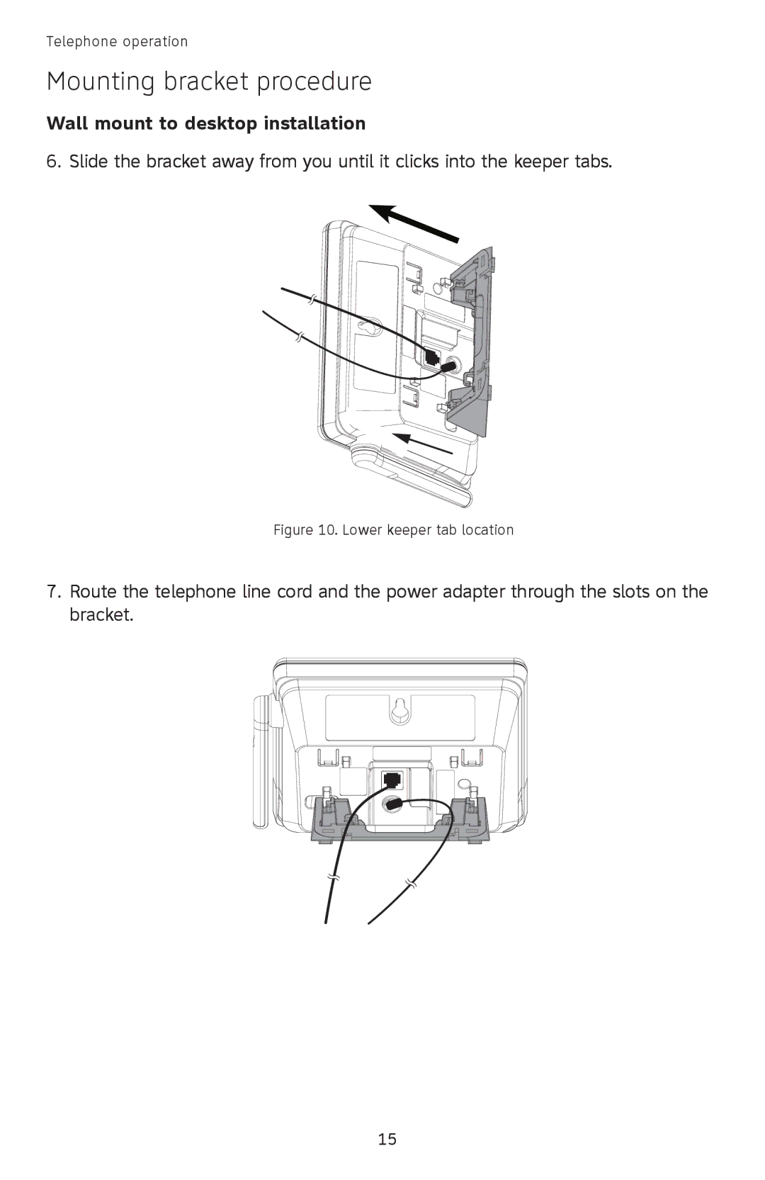 AT&T SL82558 user manual Mounting bracket procedure 