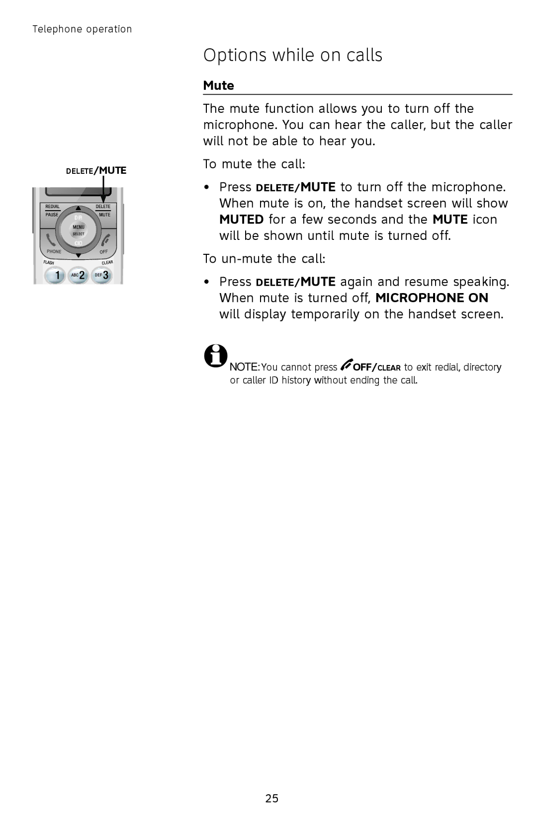 AT&T SL82558 user manual Mute 