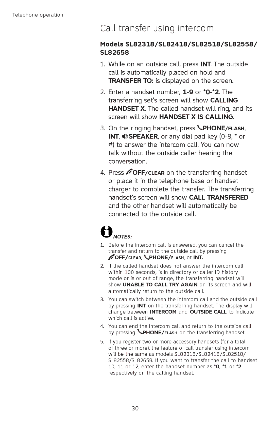 AT&T user manual Models SL82318/SL82418/SL82518/SL82558 SL82658 