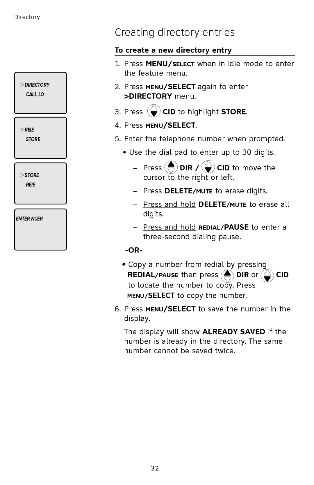 AT&T SL82558 user manual Creating directory entries, To create a new directory entry 