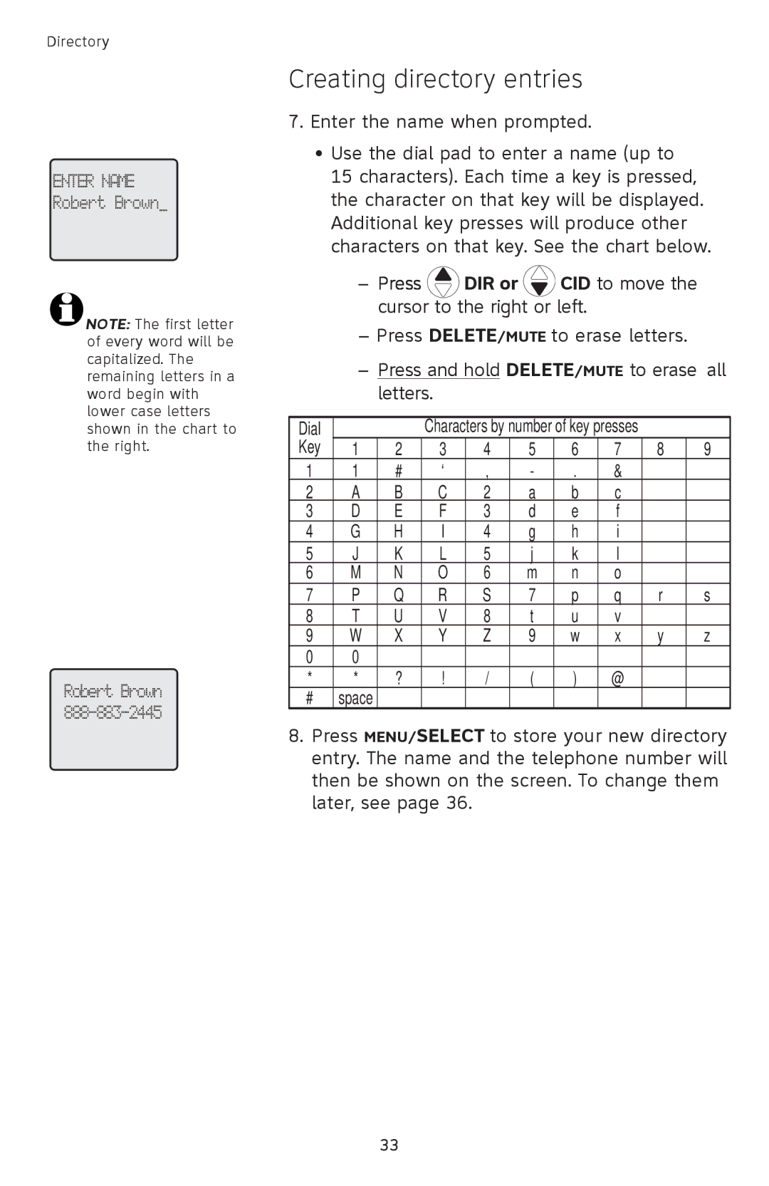 AT&T SL82558 user manual Key 