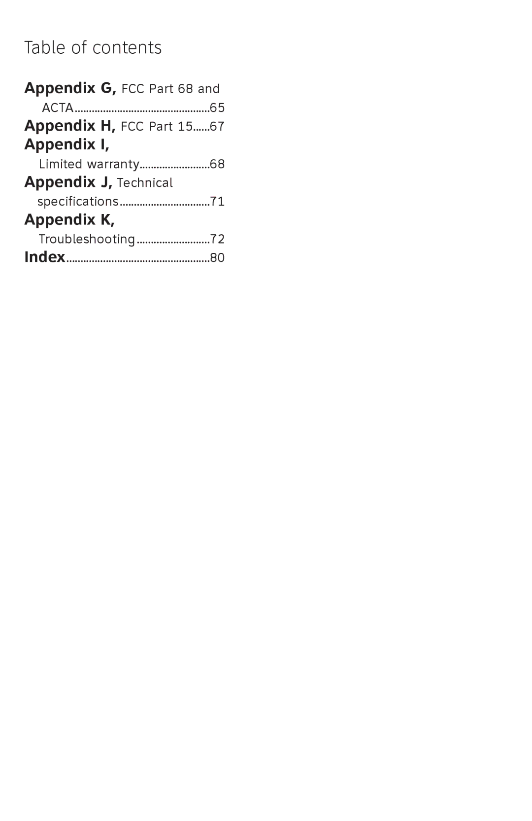 AT&T SL82558 user manual Appendix 